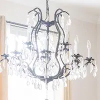 Iron and crystal chandelier